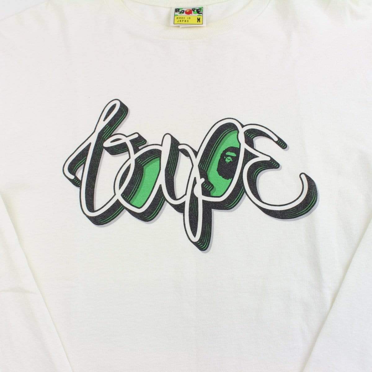 bape green text ls white - SaruGeneral