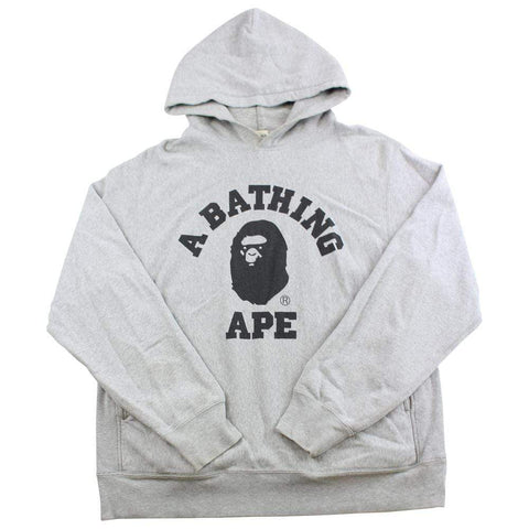 bape crystal eyes college logo hoodie grey