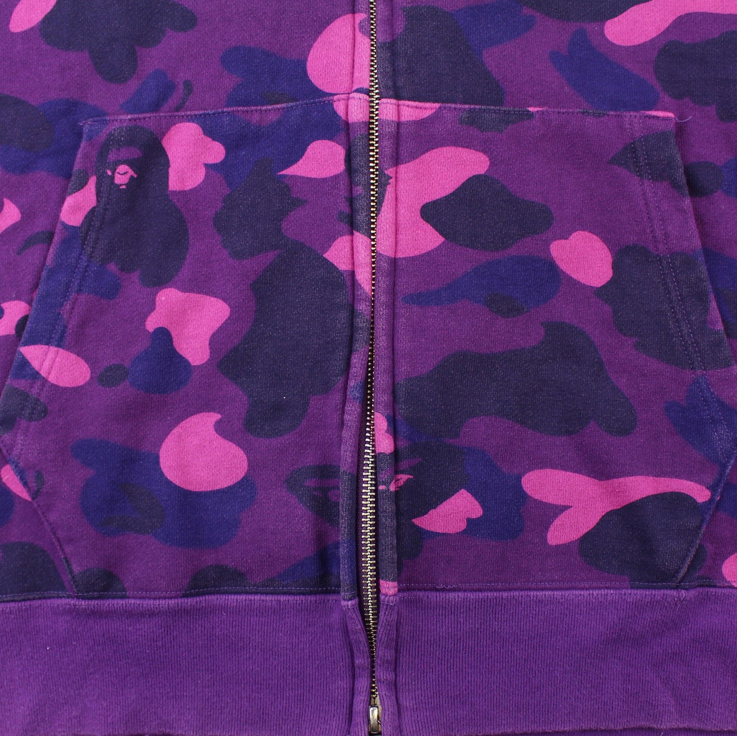 Bape Ape Logo Purple Camo Fullzip Hoodie - SaruGeneral