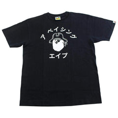 bape katakana pirate college logo tee black