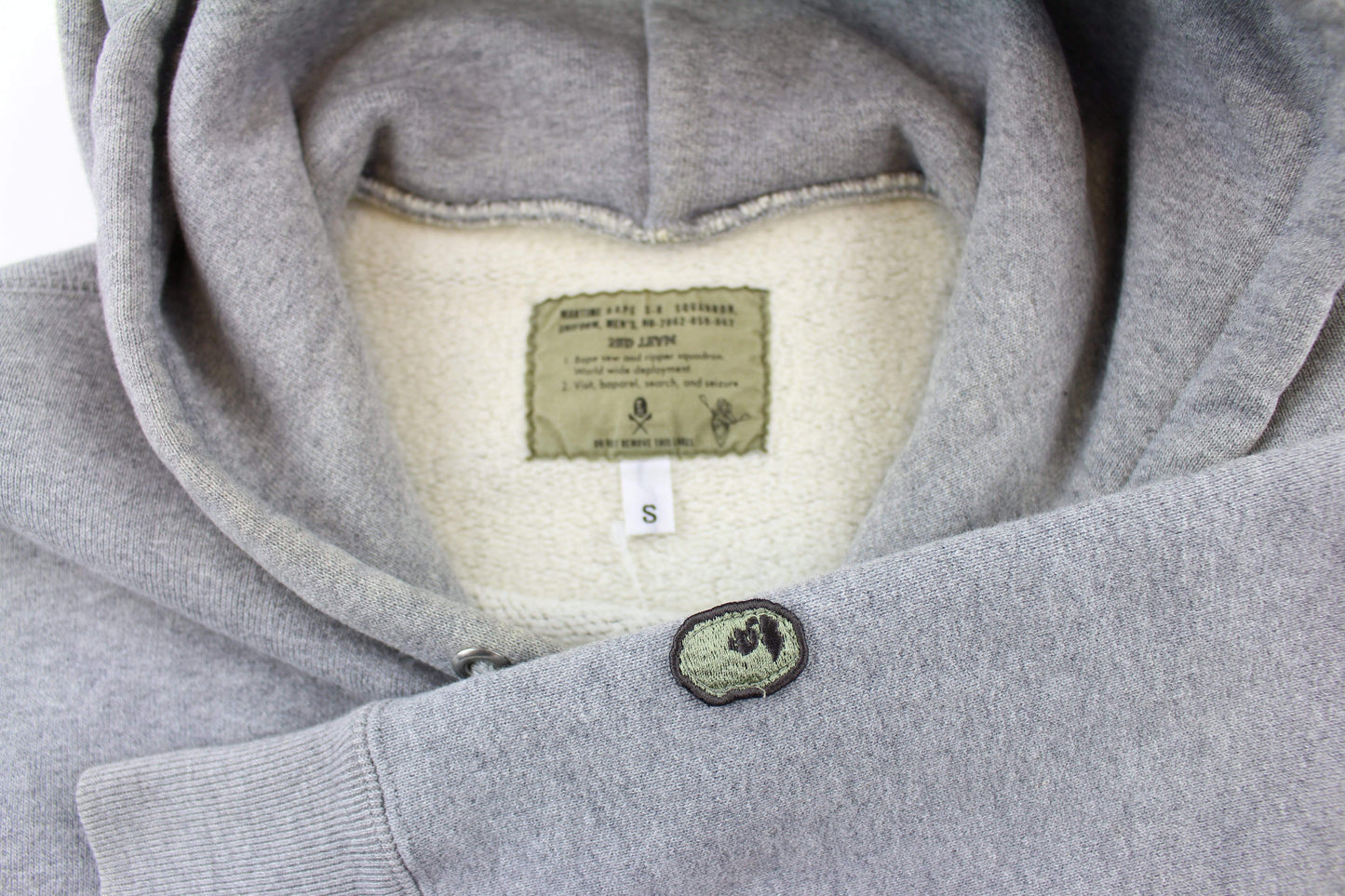 Bape Woodland College Logo Hoodie Grey - SaruGeneral