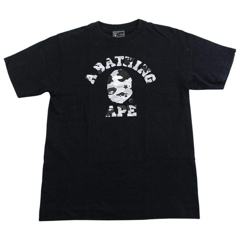 bape grey psyche camo college tee black