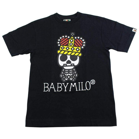 bape milo crown skeleton tee black