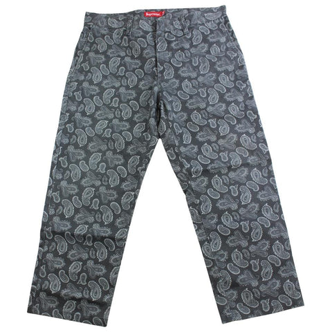 supreme paisley pants black