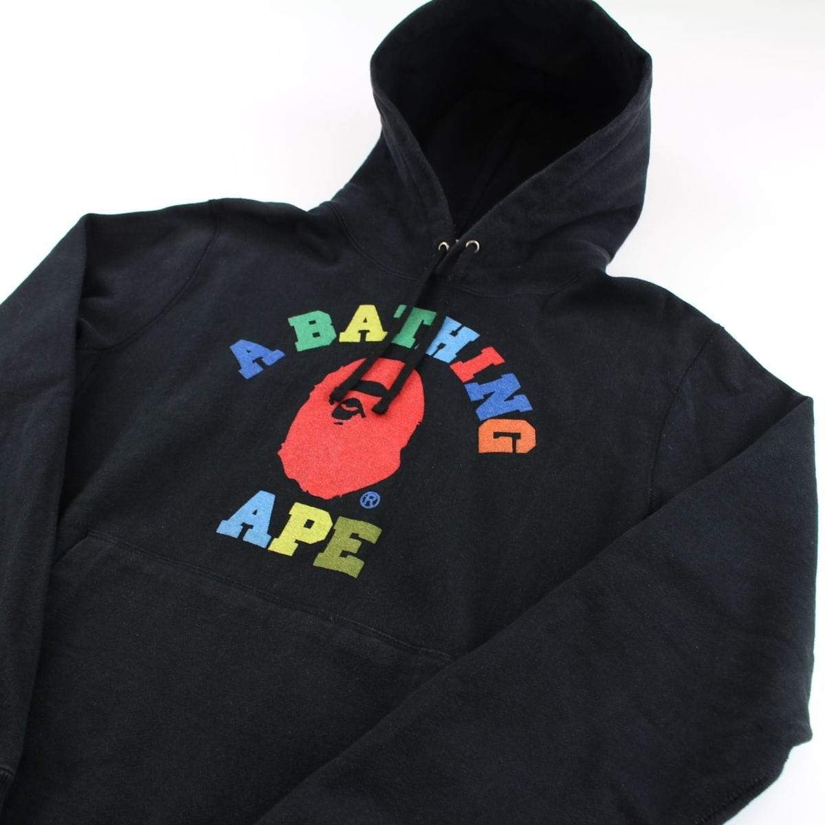 Bape Multicolour College Logo Hoodie Black - SaruGeneral