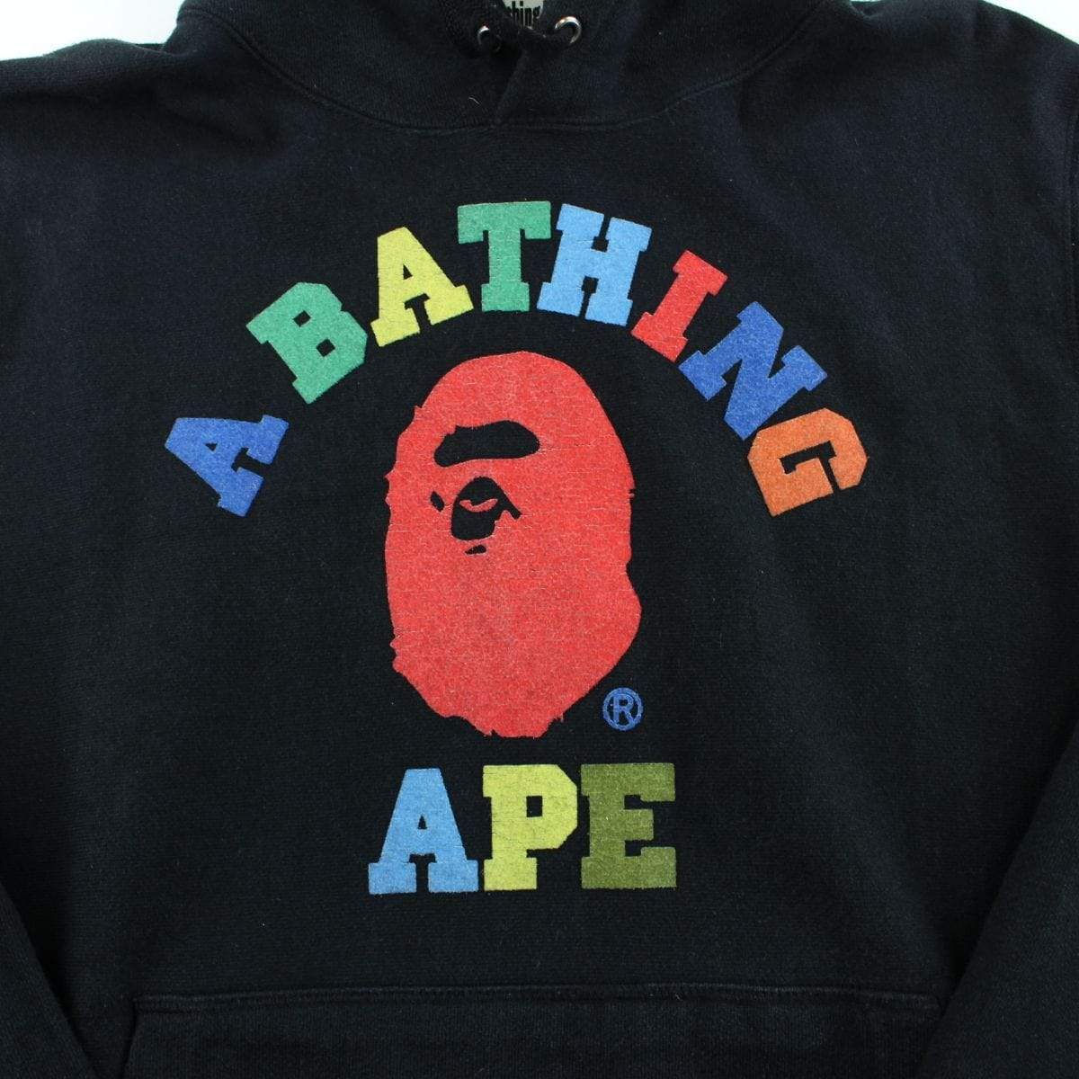 Bape Multicolour College Logo Hoodie Black - SaruGeneral