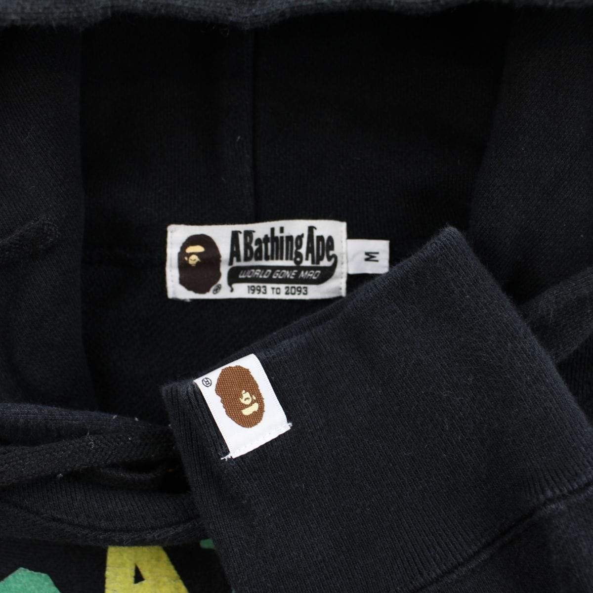 Bape Multicolour College Logo Hoodie Black - SaruGeneral