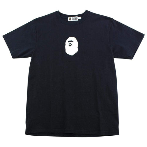 Bape White Ape Logo Tee Black