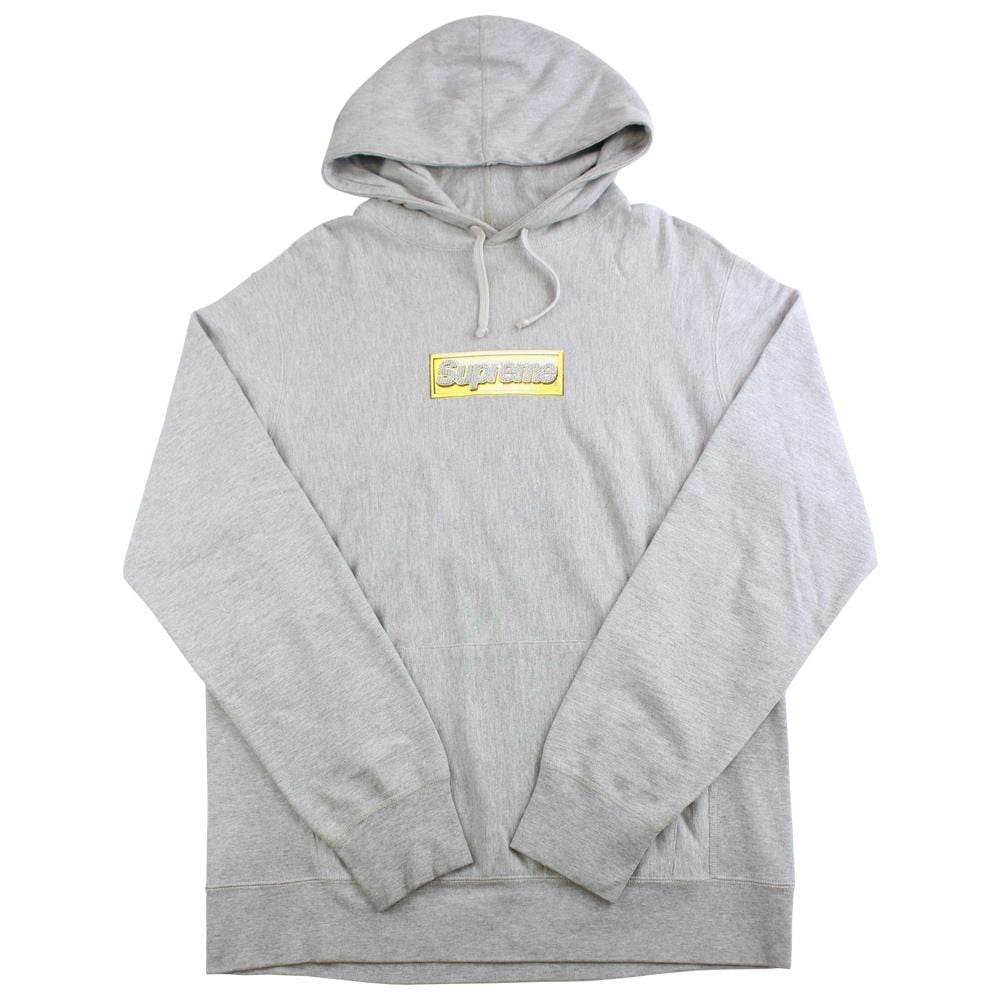 supreme bling box logo hoodie grey - SaruGeneral