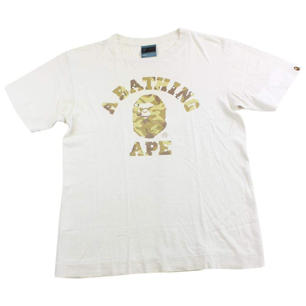 bape angry face desert camo college tee white - SaruGeneral