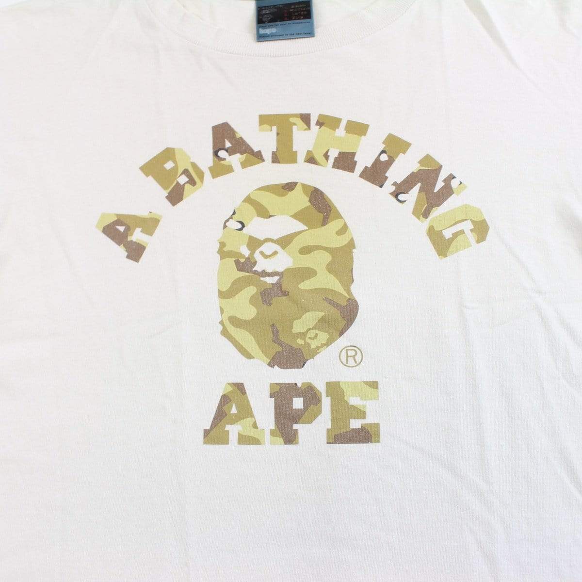 bape angry face desert camo college tee white - SaruGeneral