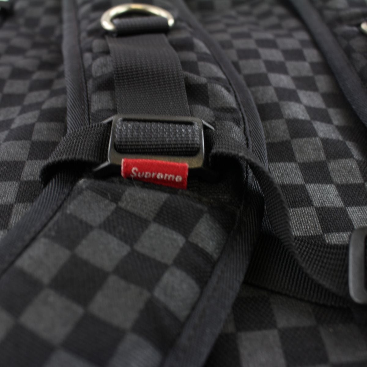 Supreme Checkered Backpack Black - SaruGeneral
