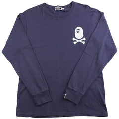 bape pirate logo ls navy