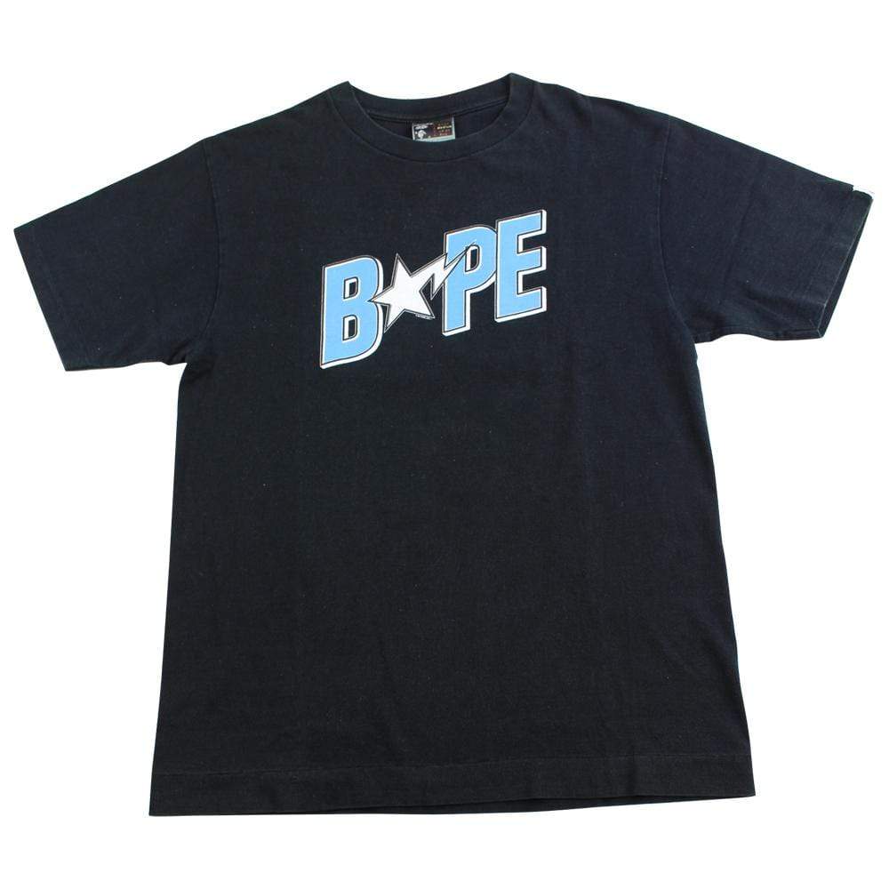 bapesta blue logo ASNKA tee black - SaruGeneral