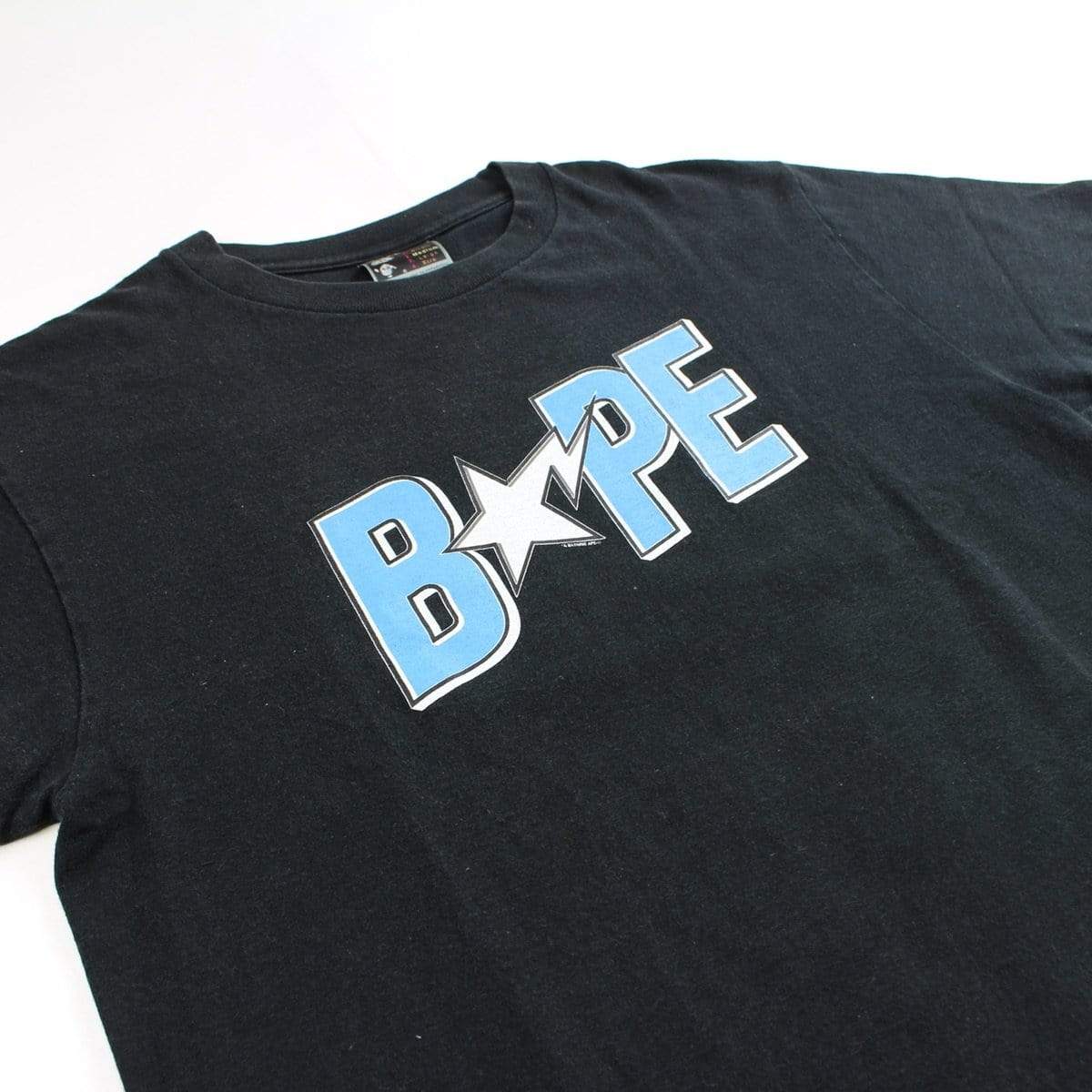 bapesta blue logo ASNKA tee black - SaruGeneral