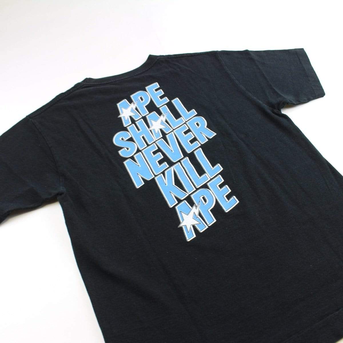 bapesta blue logo ASNKA tee black - SaruGeneral