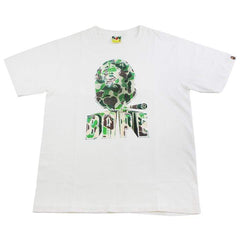 bape 3d green camo big ape tee white