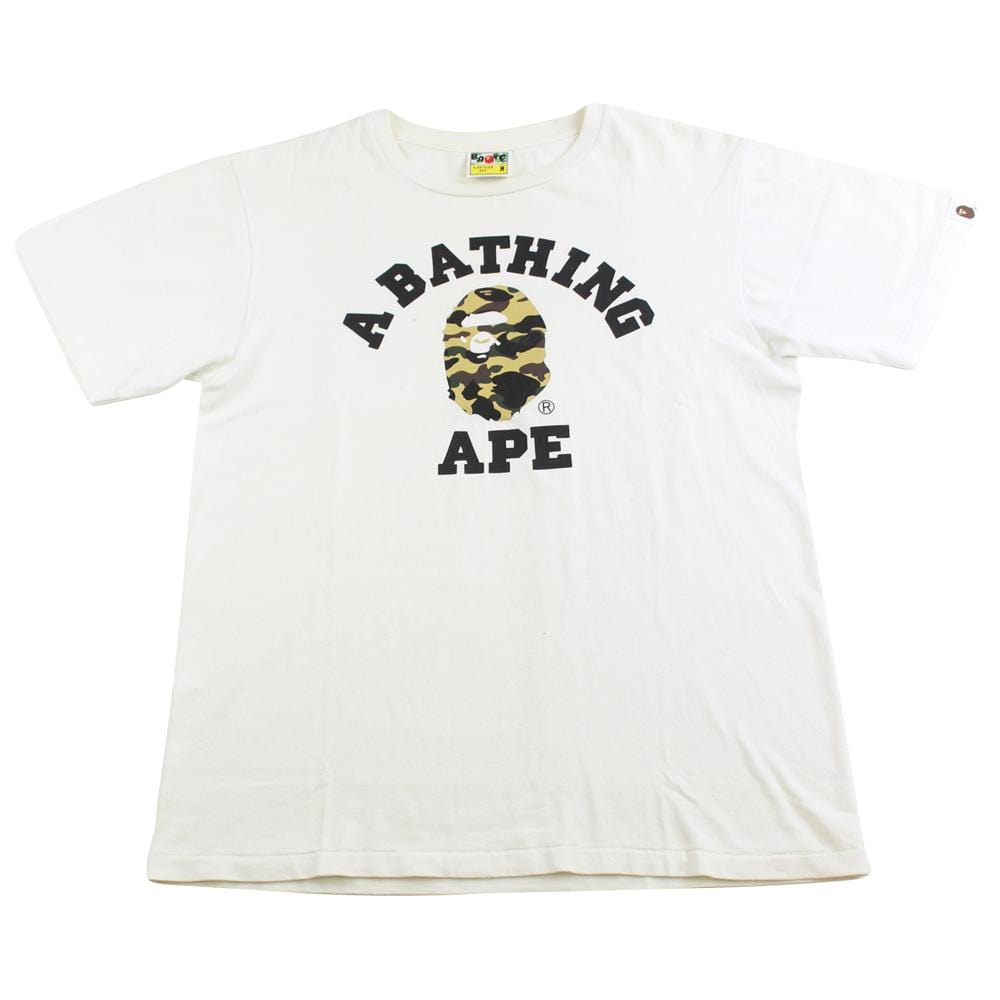 bape 1st yellow camo college tee white - SaruGeneral