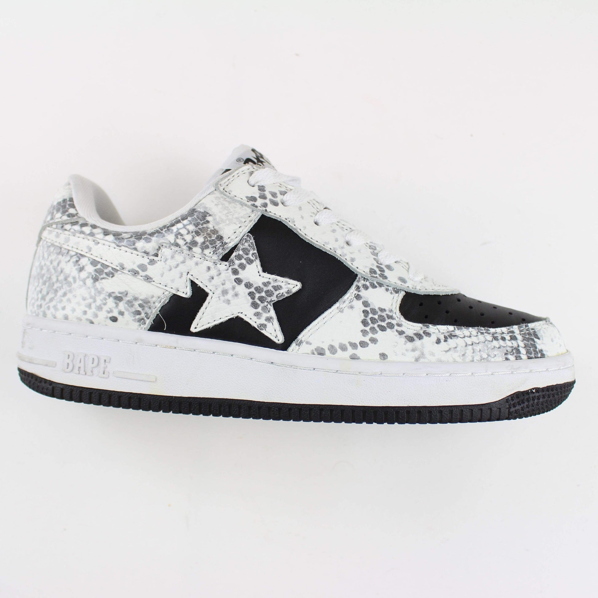 Bapesta White Black Snakeskin - SaruGeneral