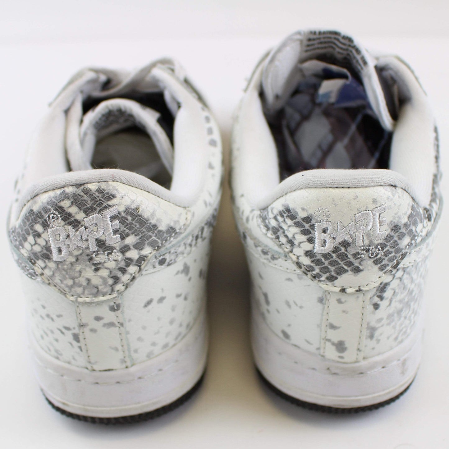 Bapesta White Black Snakeskin - SaruGeneral