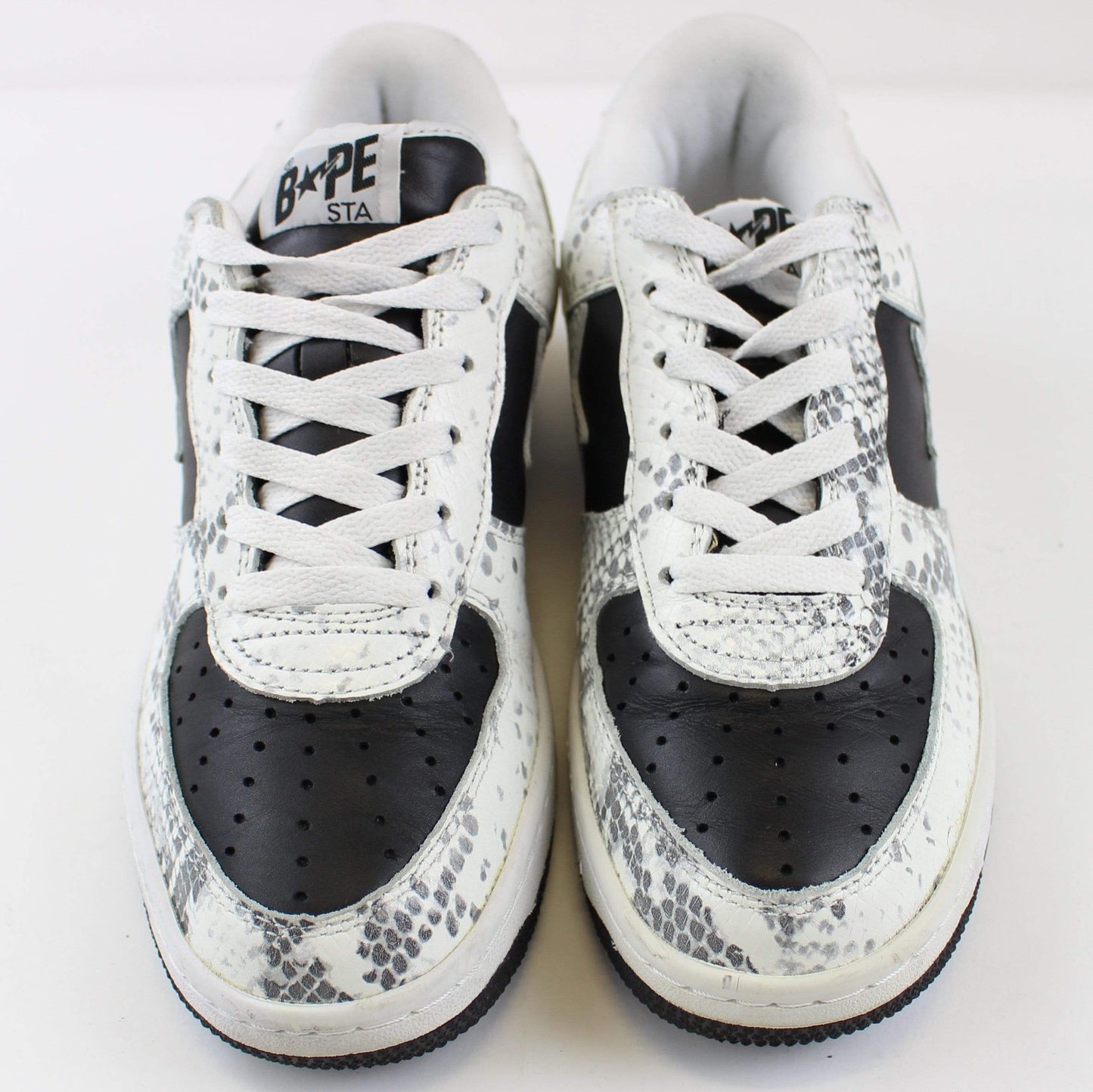 Bapesta White Black Snakeskin - SaruGeneral