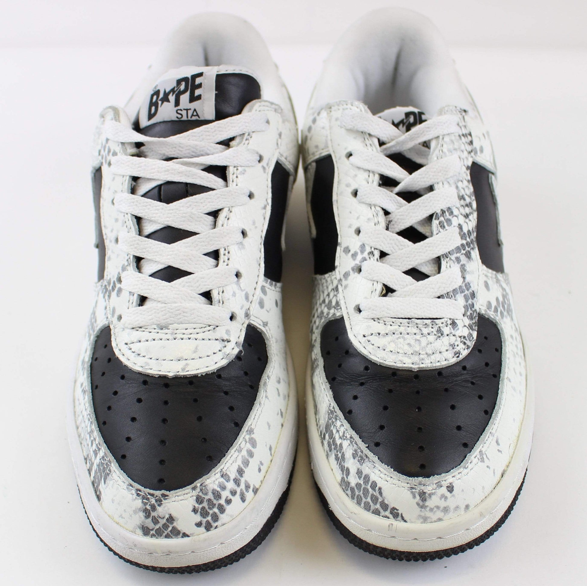 Bapesta White Black Snakeskin - SaruGeneral