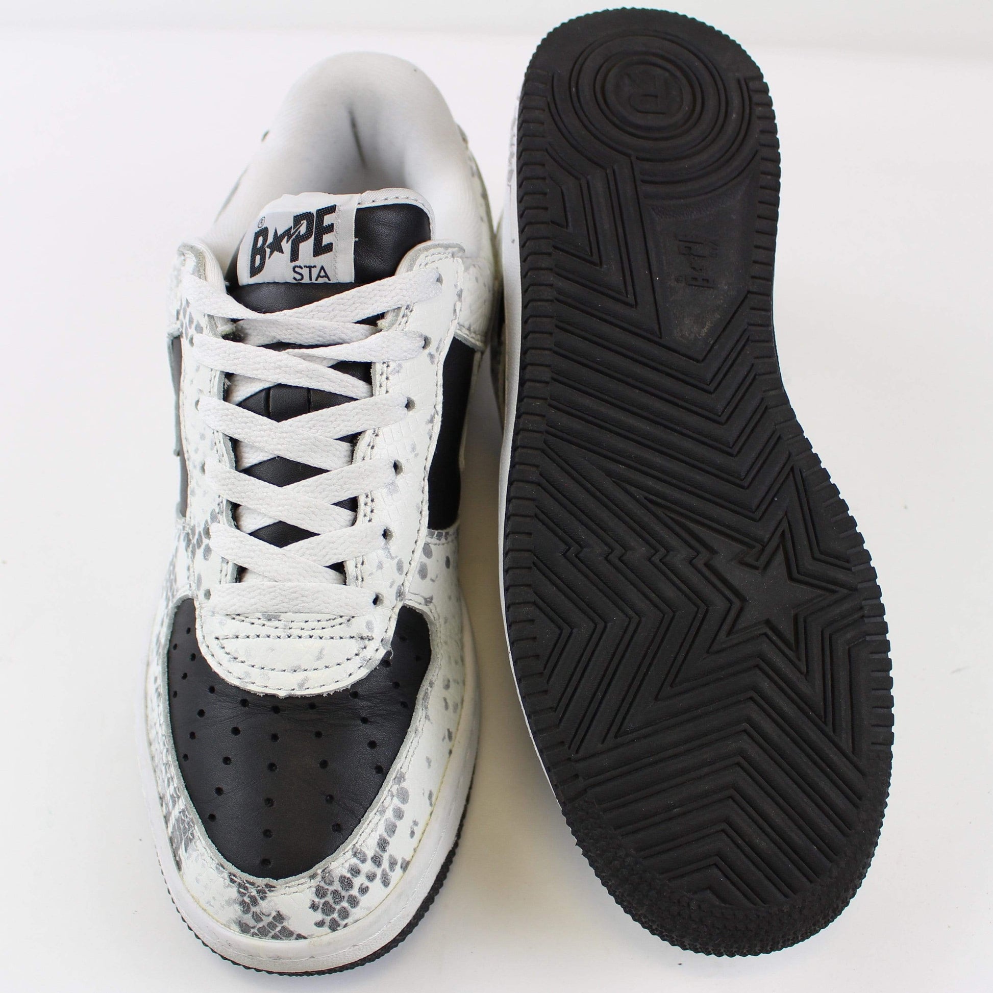 Bapesta White Black Snakeskin - SaruGeneral