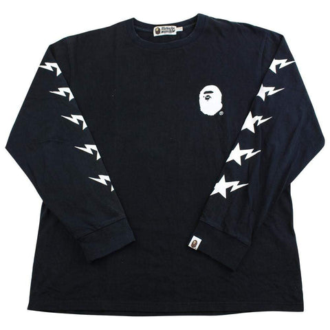 bape multi big ape logo ls black