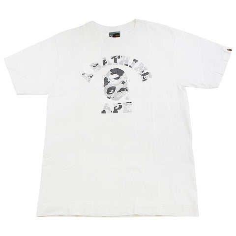 bape angry grey psyche camo college tee white