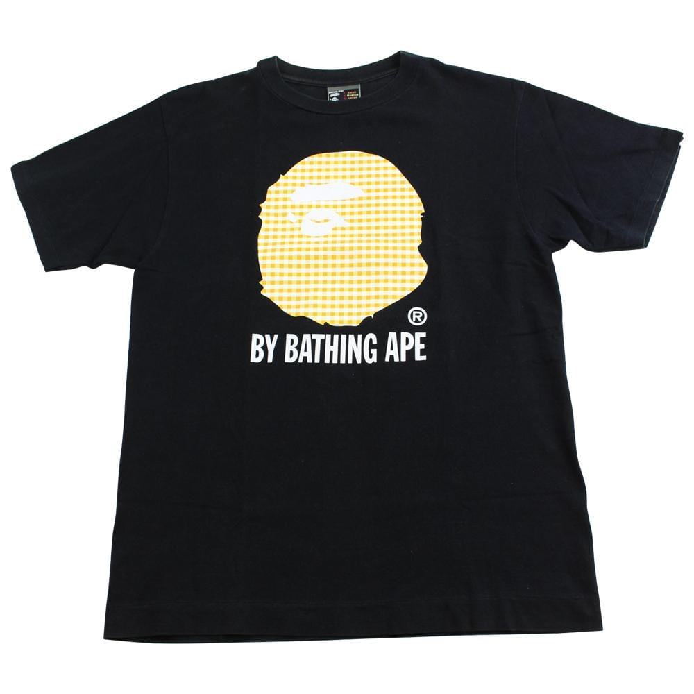 bape orange plaid big ape tee black - SaruGeneral