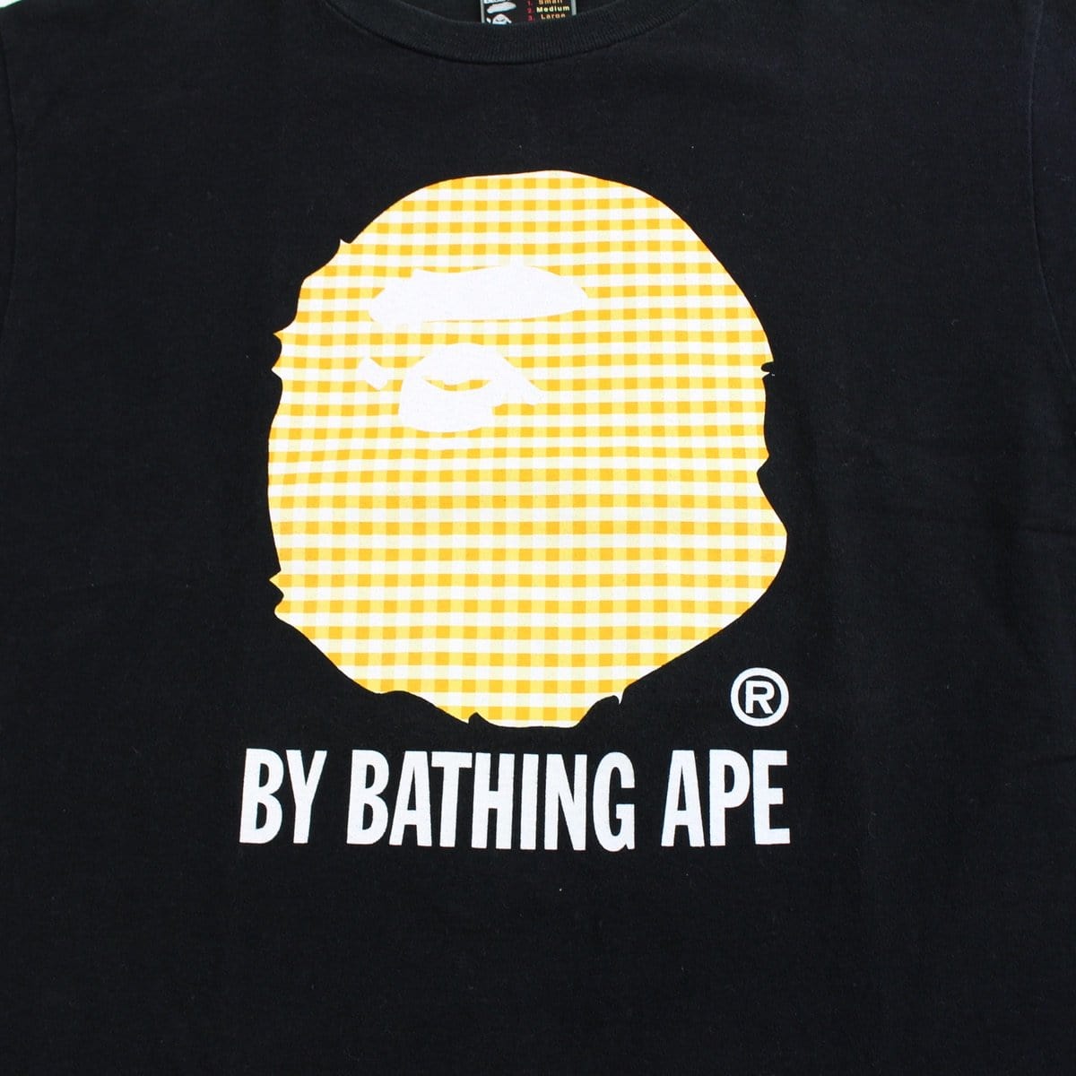 bape orange plaid big ape tee black - SaruGeneral