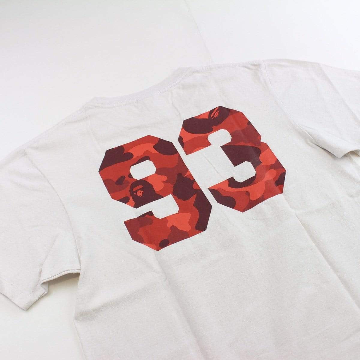 bape red camo text tee white - SaruGeneral