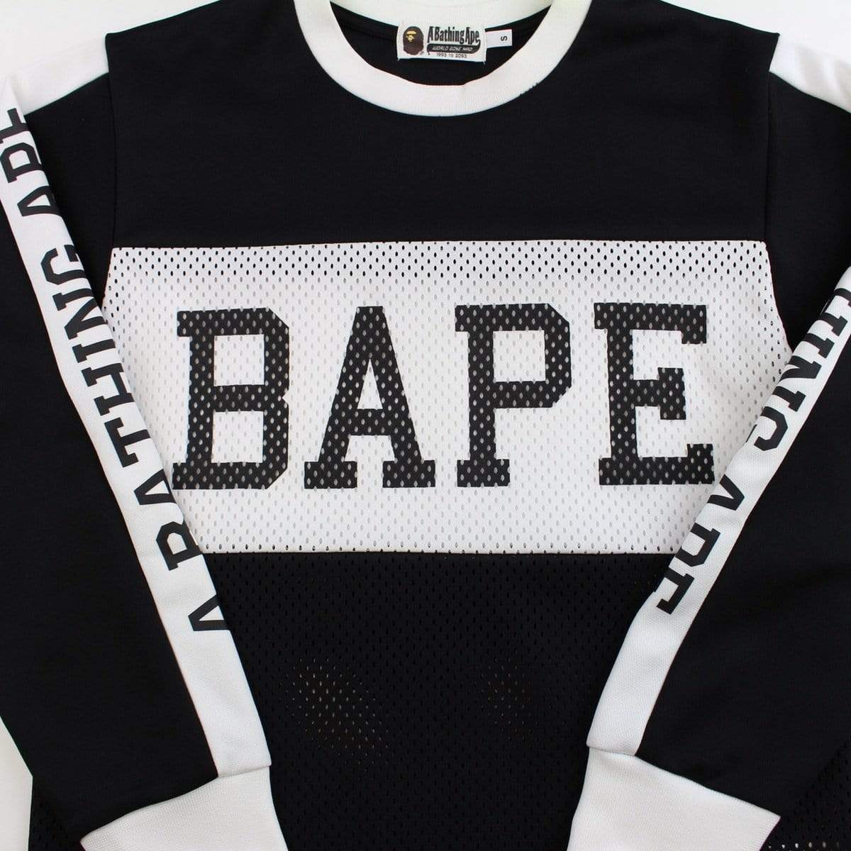 bape text mesh jersey - SaruGeneral