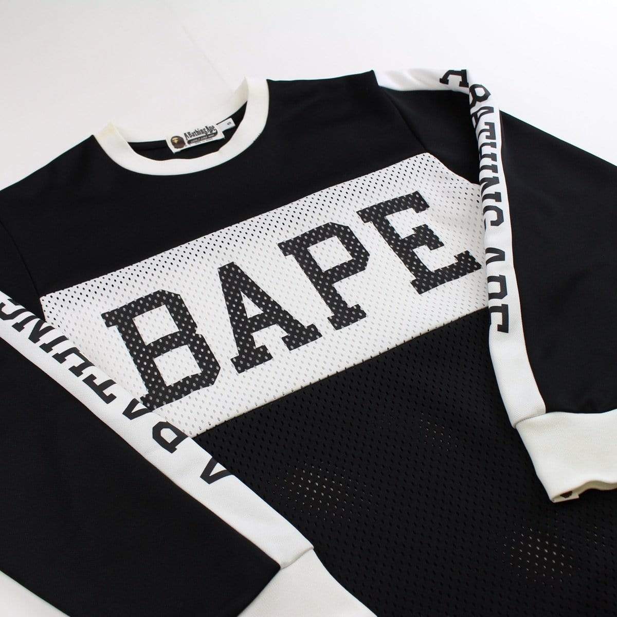 bape text mesh jersey - SaruGeneral