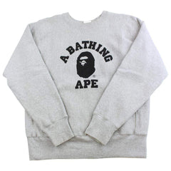 bape x champion college logo crewneck grey