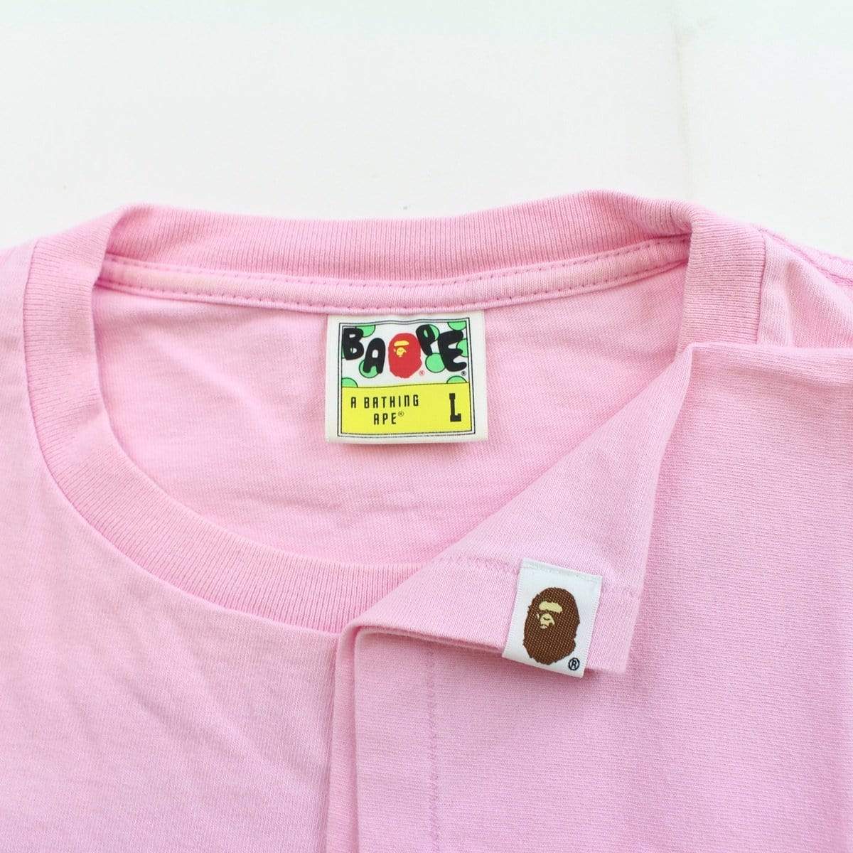 bapesta logo tee baby pink - SaruGeneral