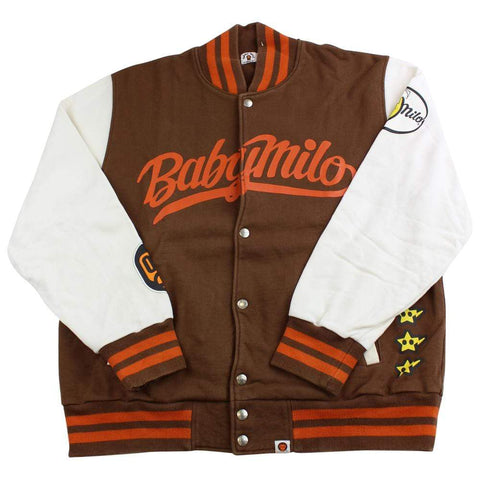 bape milo varsity brown white