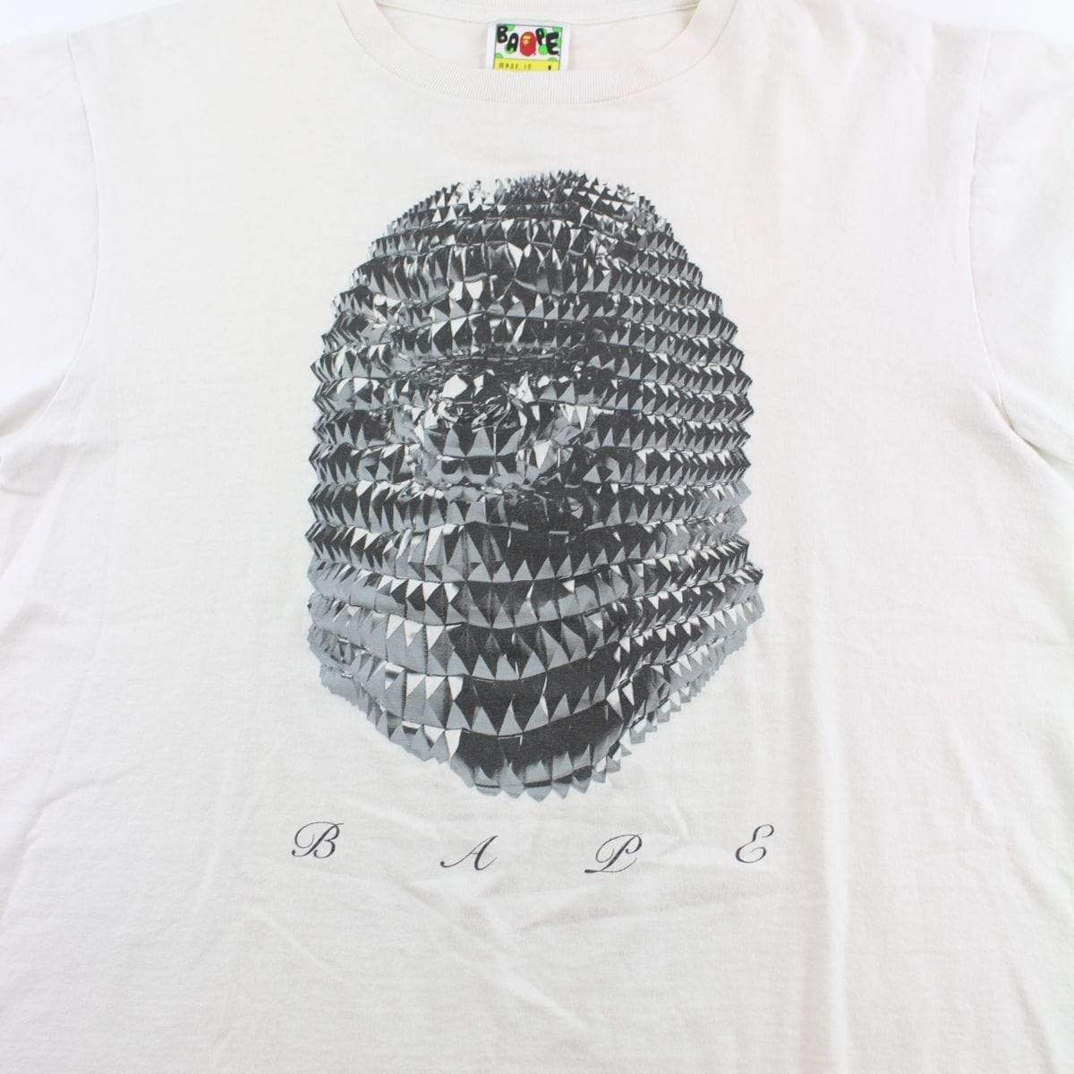 Bape Metal Spikes Big Ape Logo Tee White - SaruGeneral