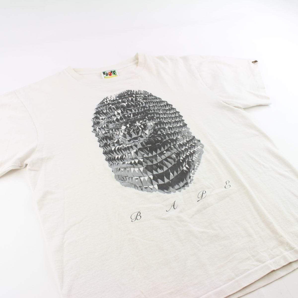 Bape Metal Spikes Big Ape Logo Tee White - SaruGeneral