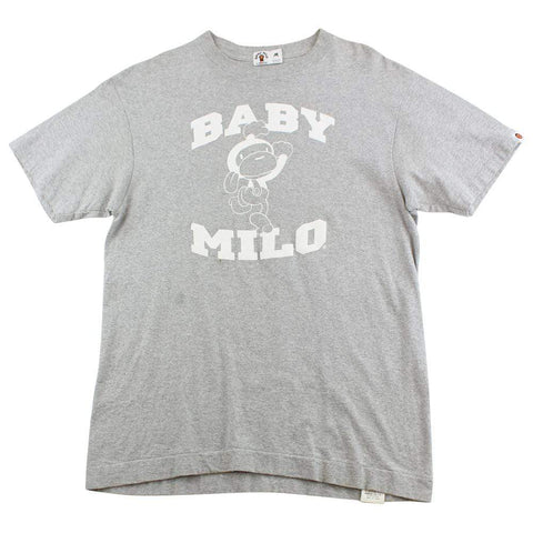 Bape Baby Milo Text Tee Grey