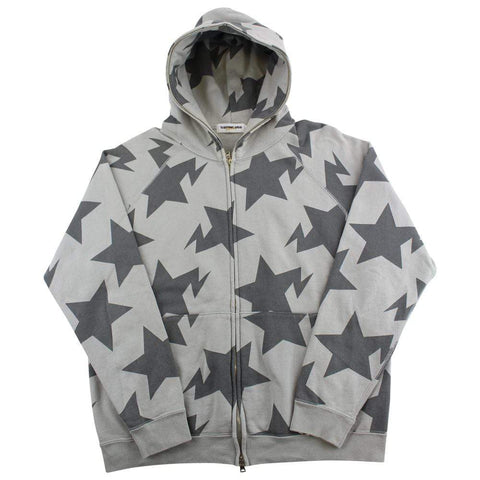 Bapesta Grey Allover Fullzip Hoodie Grey