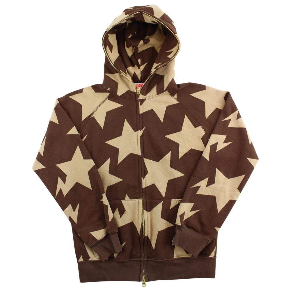 Bapesta Tan Allover Fullzip Hoodie Brown - SaruGeneral