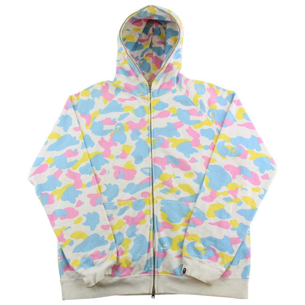 Bape Candy Camo Fullzip Hoodie White - SaruGeneral