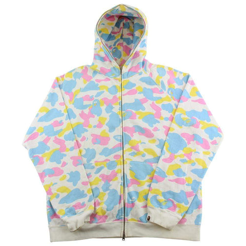 Bape Candy Camo Fullzip Hoodie White