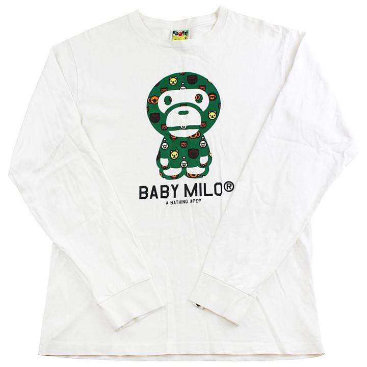 bape green milo figure ls white - SaruGeneral