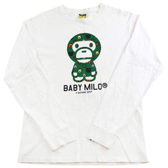 bape green milo figure ls white