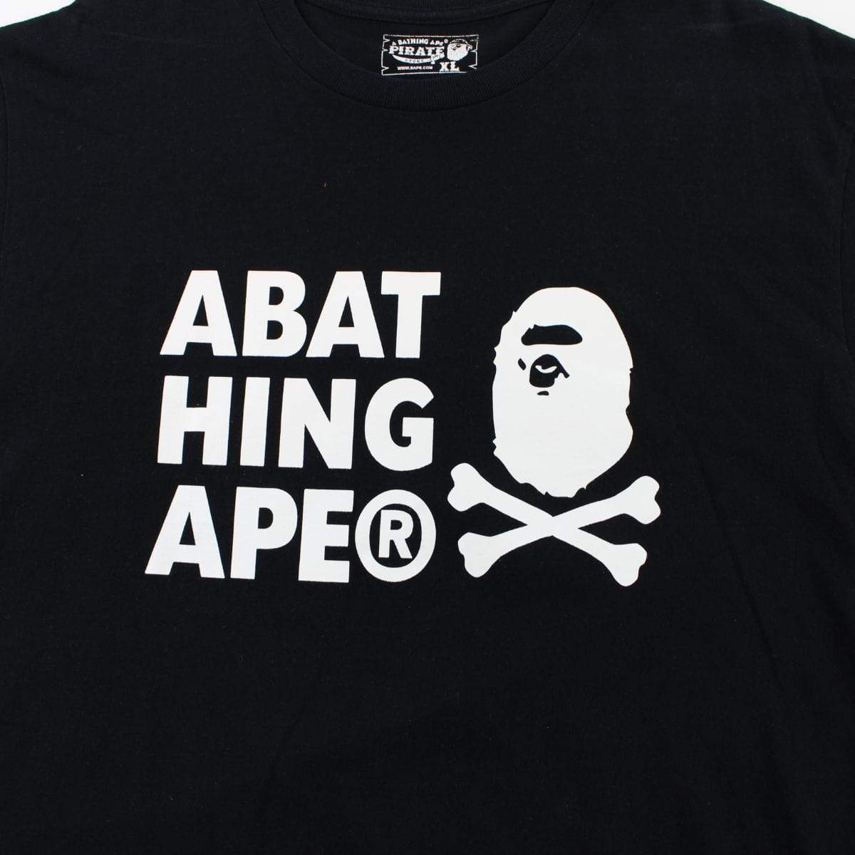 Bape Crossbones Text Tee Black - SaruGeneral