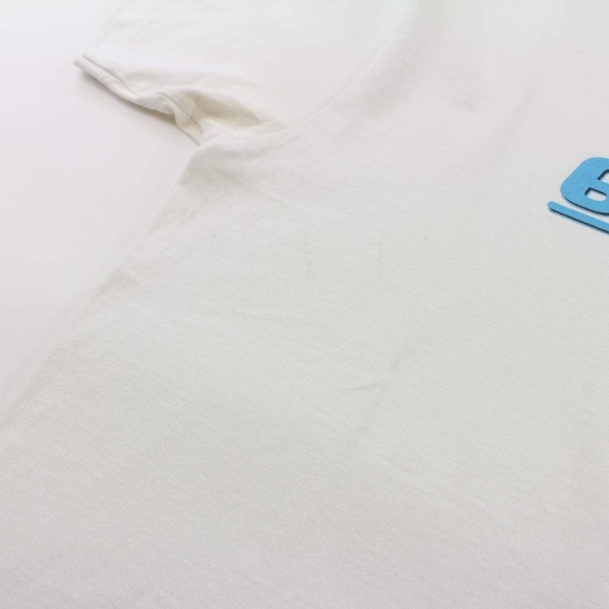 Bape Blue Bubble Text Tee White - SaruGeneral