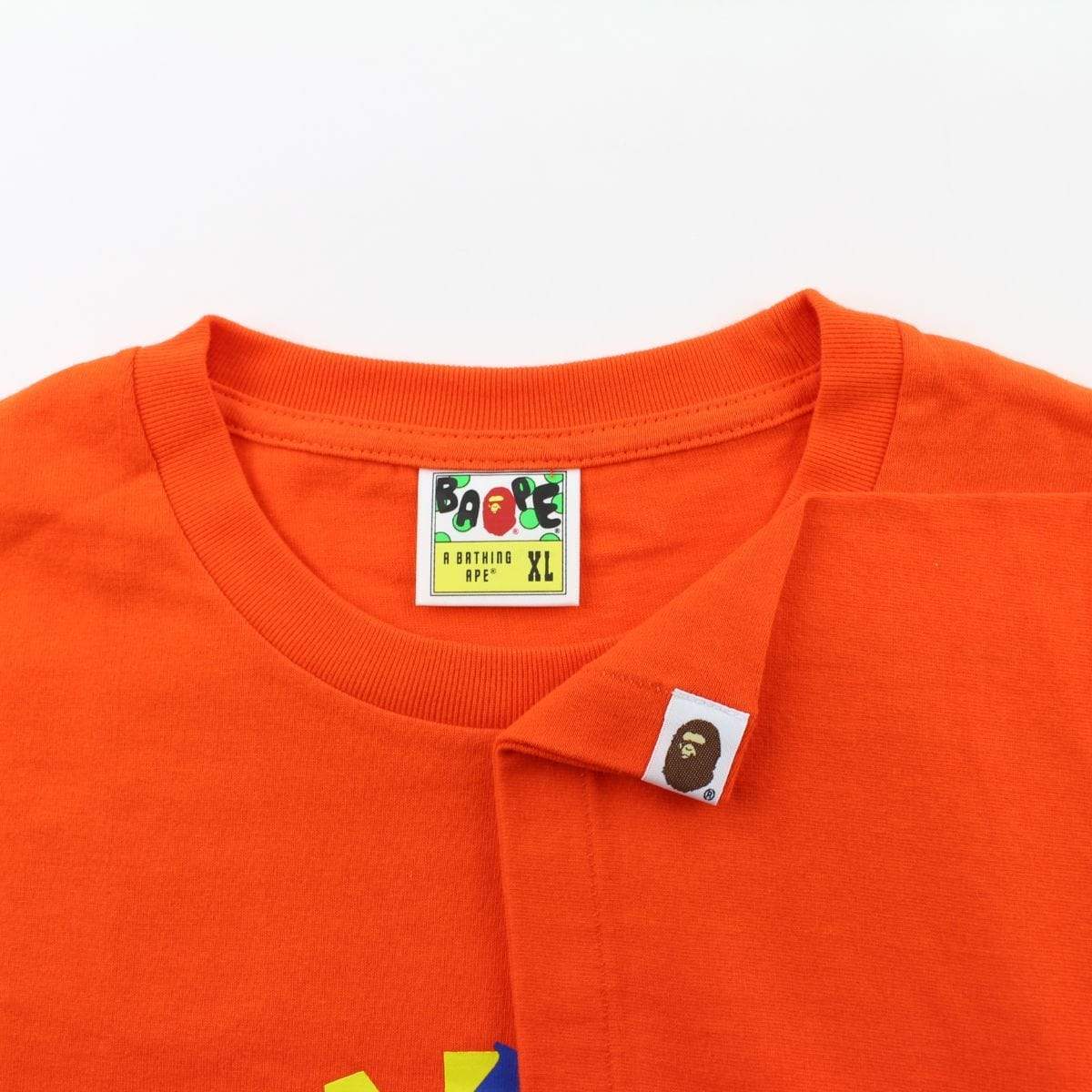 Bape Katana College Logo Tee Orange - SaruGeneral