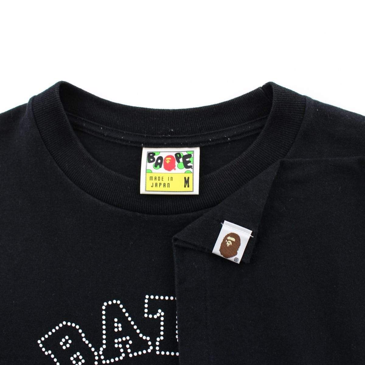 Bape Dot College Logo Tee Black - SaruGeneral